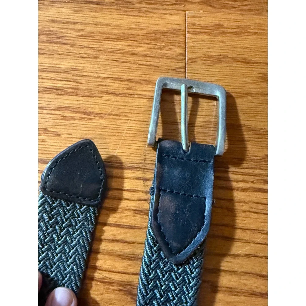 Tommy Bahama Men's Stretch Braided Reversible Belt Black/Grey M/L